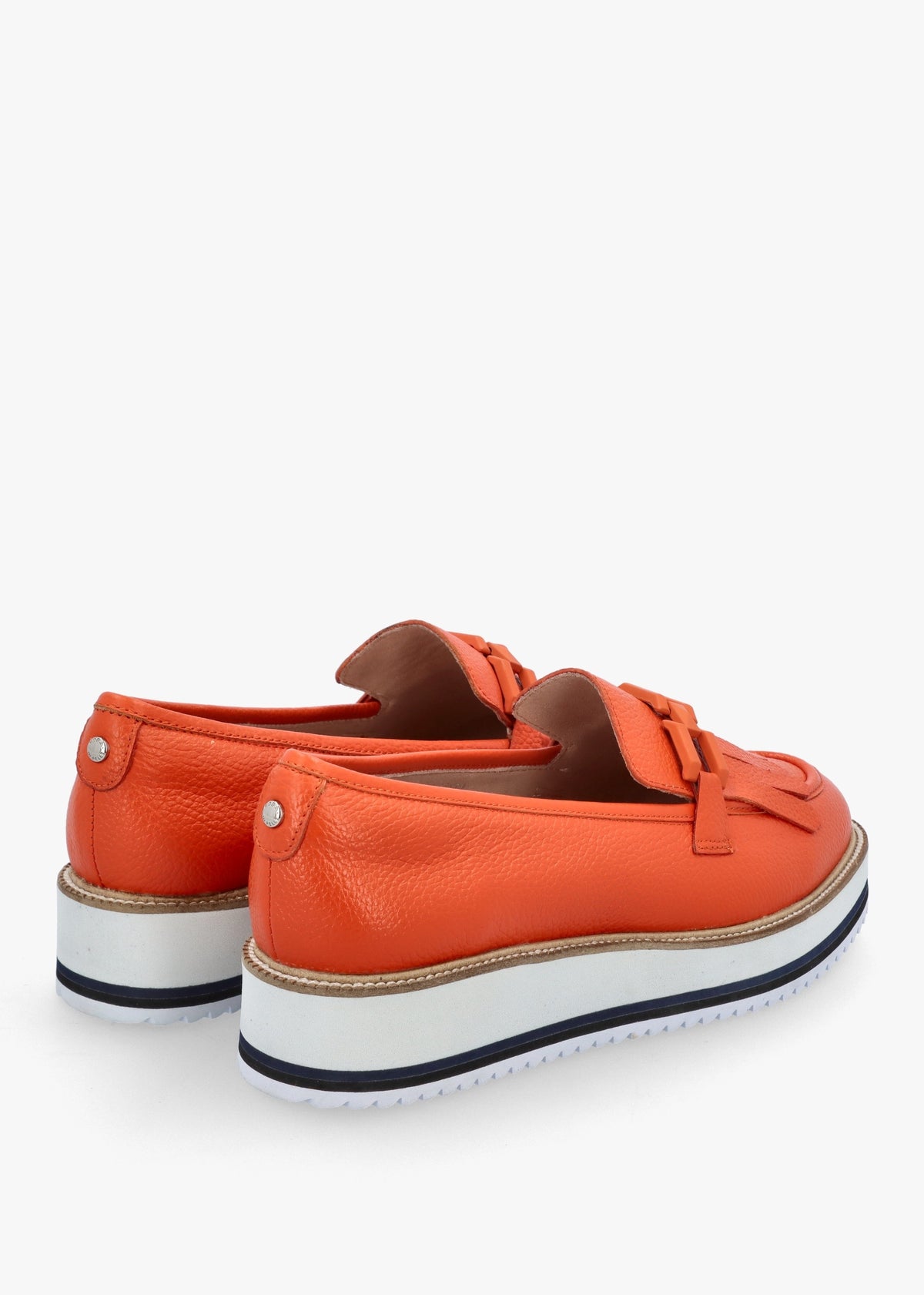 Fernnanda Orange Leather Loafers