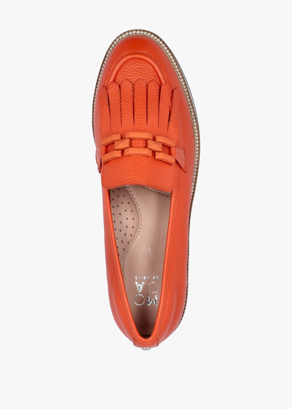 Fernnanda Orange Leather Loafers