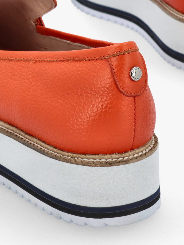 Fernnanda Orange Leather Loafers