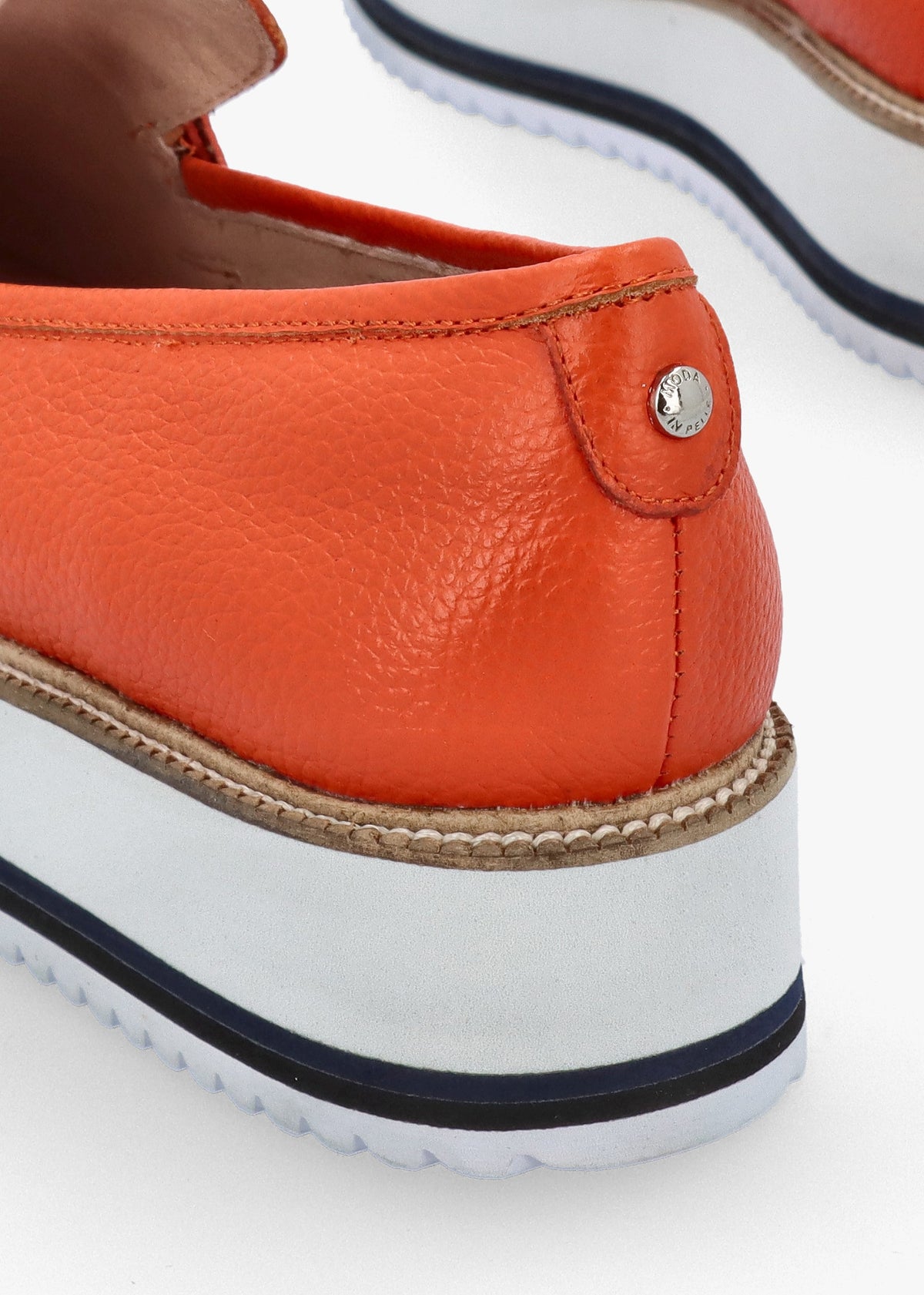 Fernnanda Orange Leather Loafers