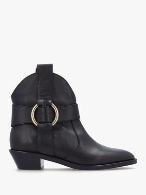 Black Leather Western Cowboy Boots