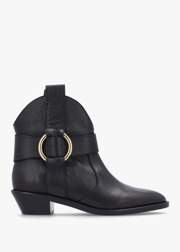 Black Leather Western Cowboy Boots