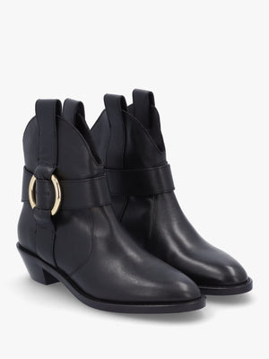 Black Leather Western Cowboy Boots