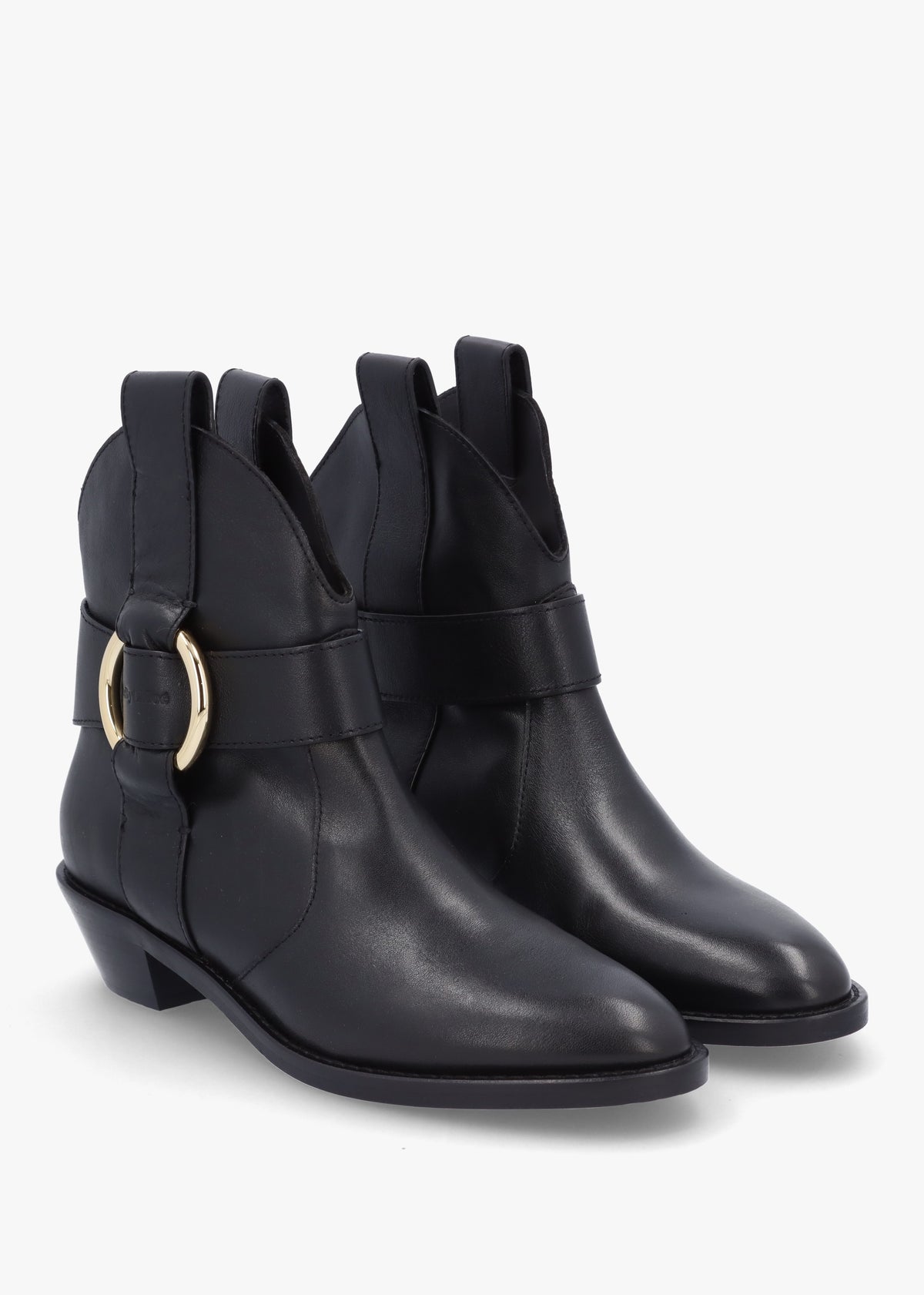 Black Leather Western Cowboy Boots