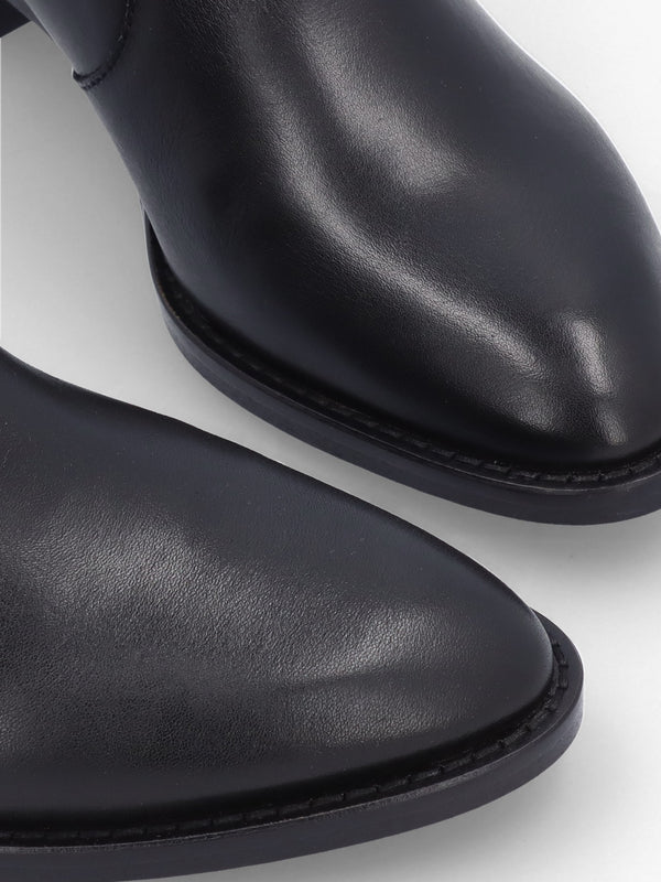 Black Leather Western Cowboy Boots