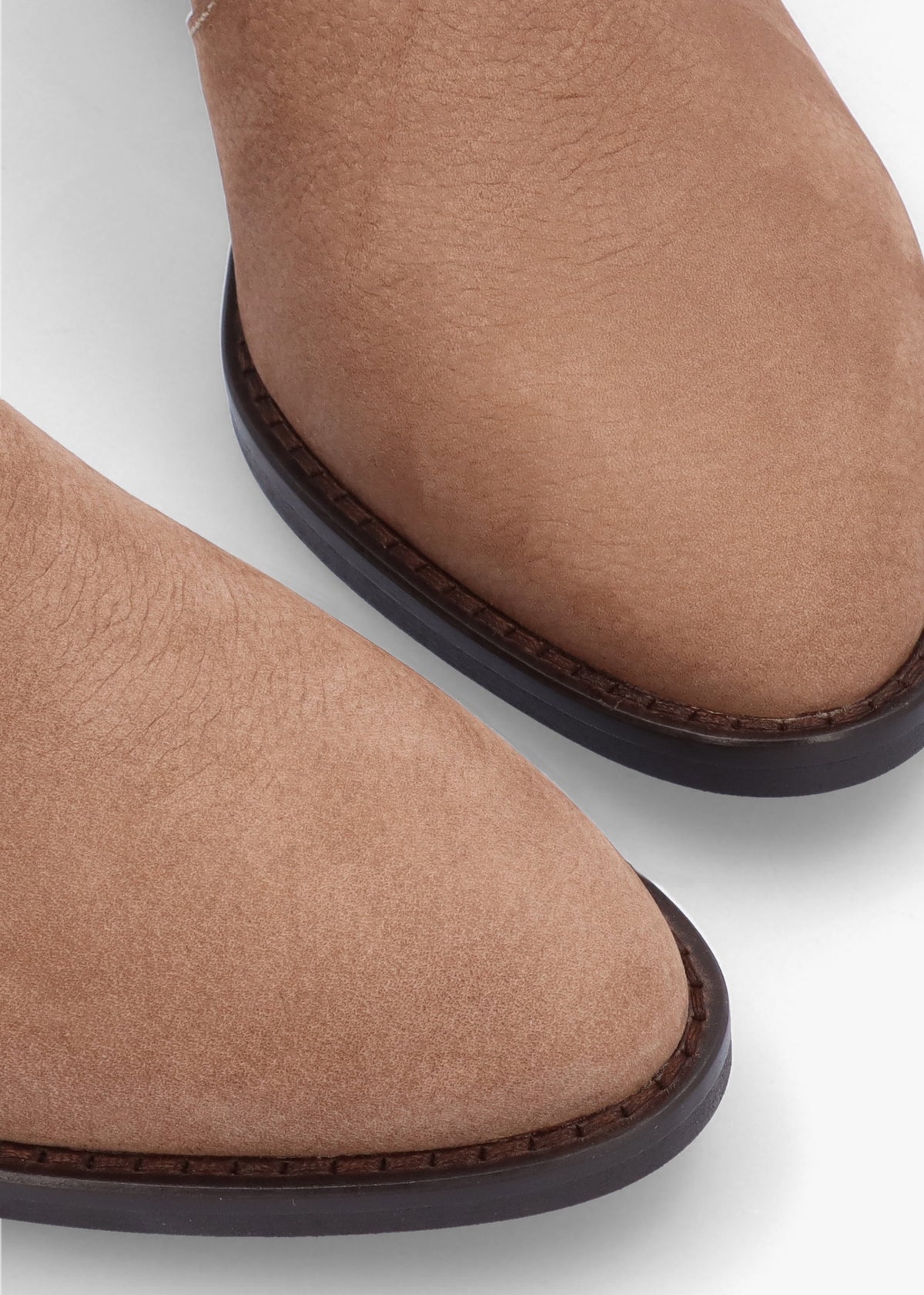 Dark Beige Nubuck Leather Western Cowboy Boots