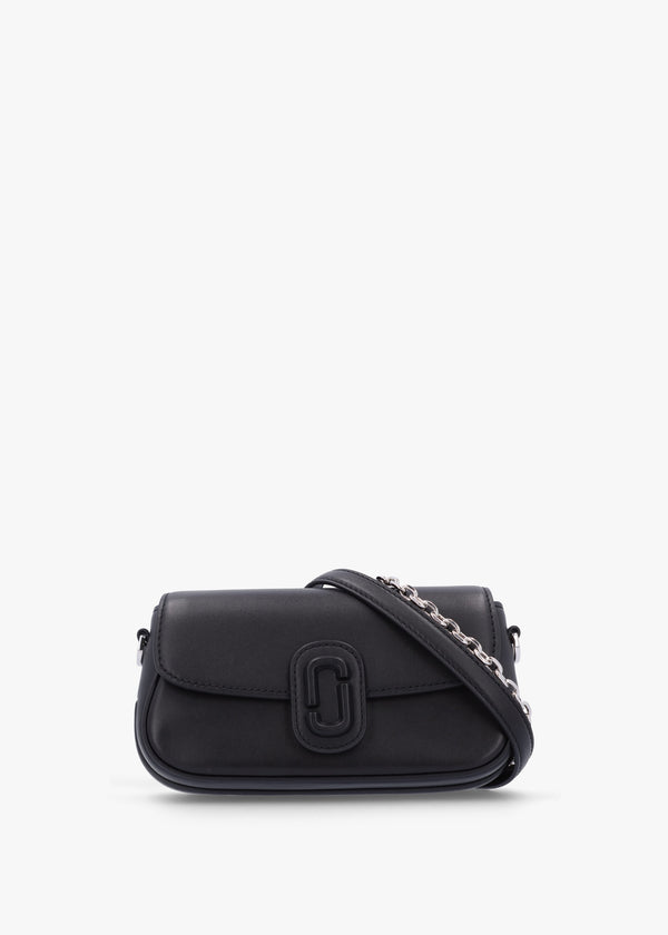The Clover Black Leather Shoulder Bag