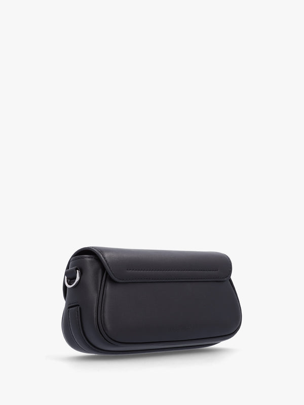 The Clover Black Leather Shoulder Bag