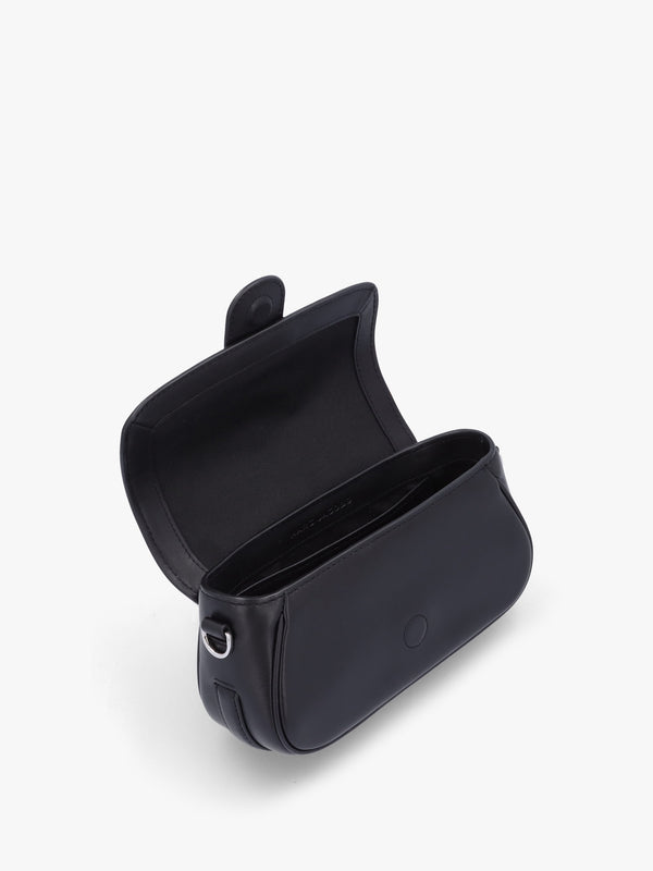 The Clover Black Leather Shoulder Bag