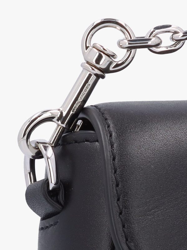 The Clover Black Leather Shoulder Bag