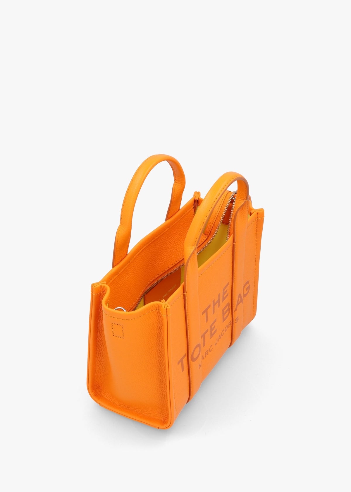 The Leather Small Tangerine Tote Bag