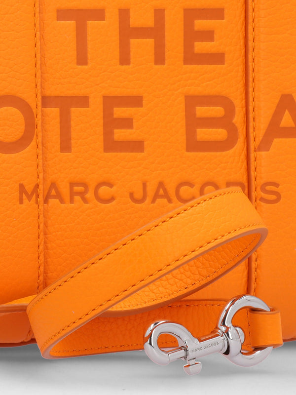 The Leather Small Tangerine Tote Bag