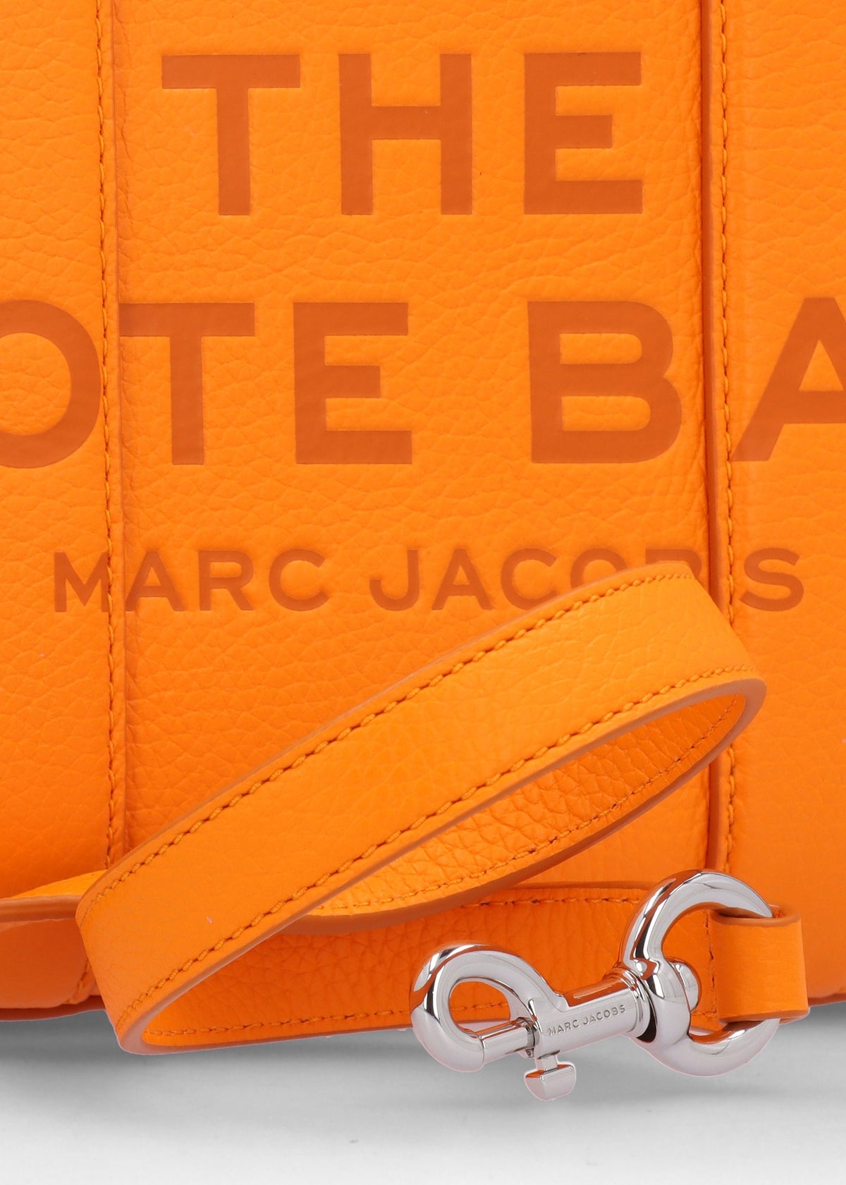 The Leather Small Tangerine Tote Bag