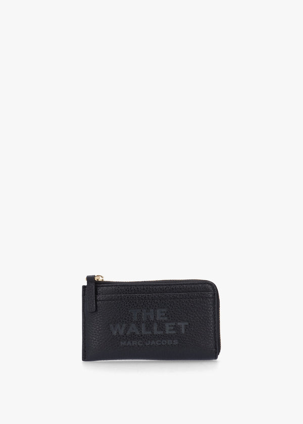 The Leather Top Zip Black Multi Wallet