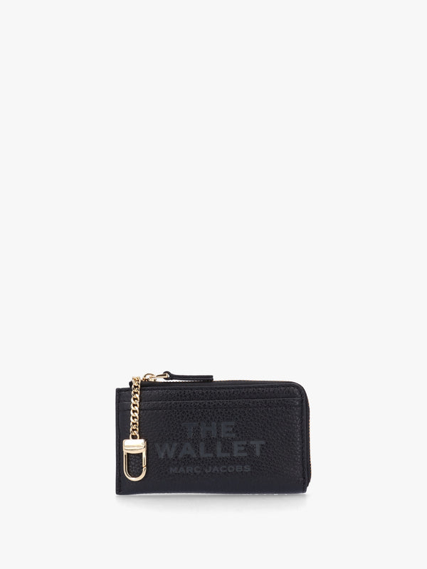 The Leather Top Zip Black Multi Wallet