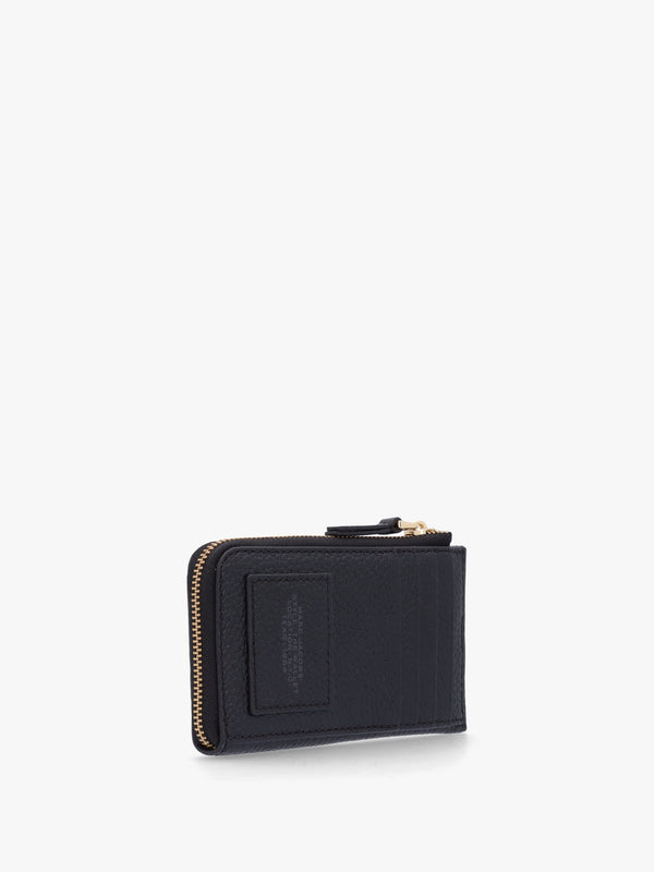 The Leather Top Zip Black Multi Wallet