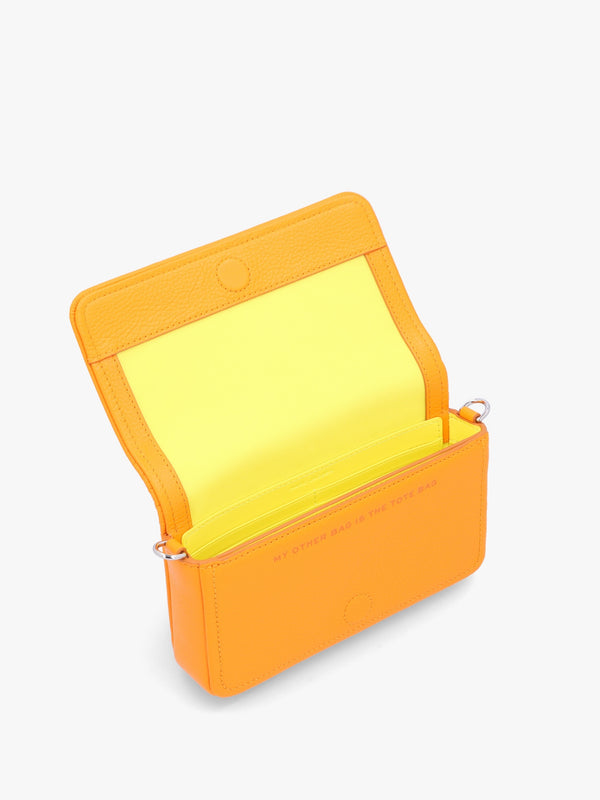 The Leather Mini Tangerine Cross-Body Bag