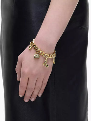 The Mini Icon Light Antique Gold Charm Bracelet