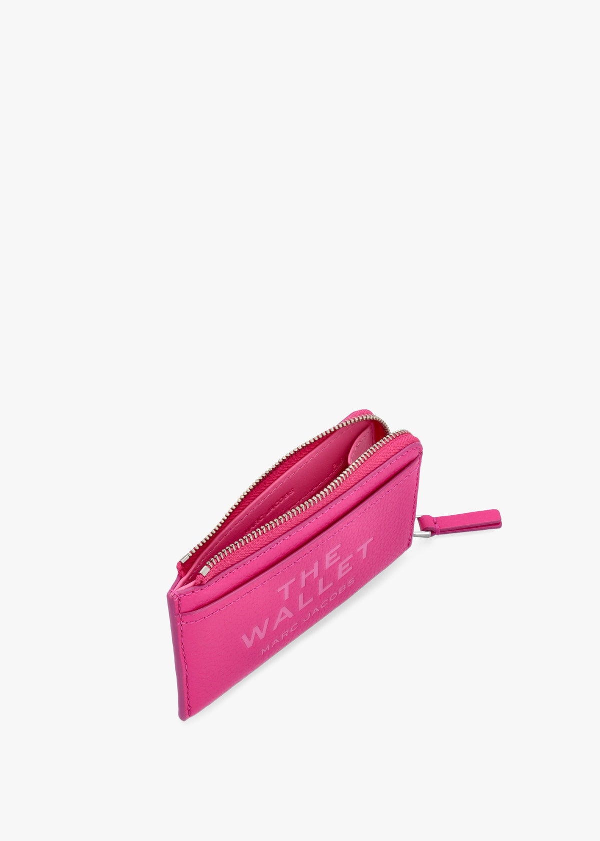 The Leather Top Zip Hot Pink Multi Wallet