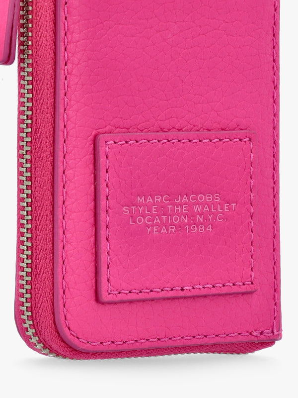 The Leather Top Zip Hot Pink Multi Wallet
