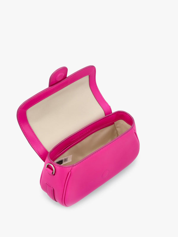 The Clover Hot Pink Leather Shoulder Bag