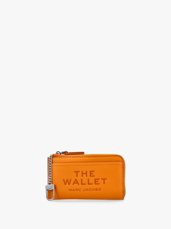 The Leather Top Zip Tangerine Multi Wallet