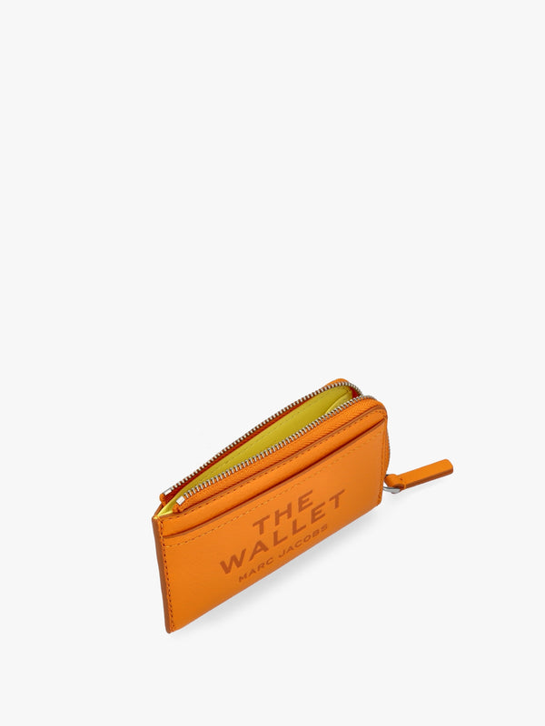 The Leather Top Zip Tangerine Multi Wallet