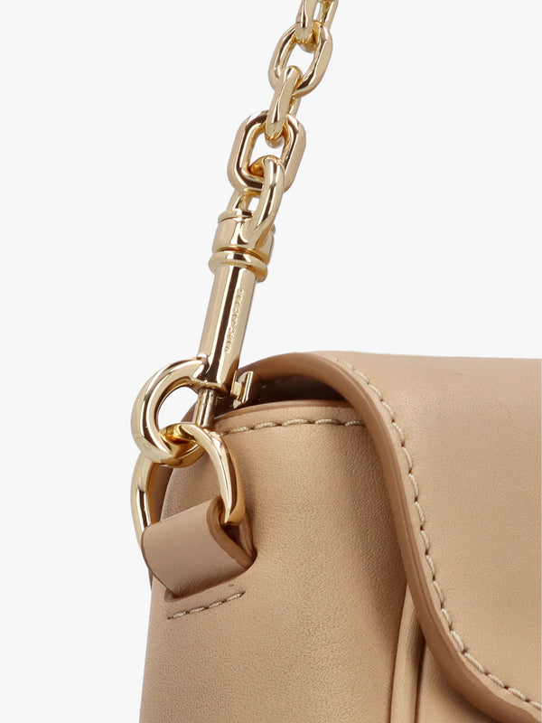 The Clover Camel Leather Shoulder Bag