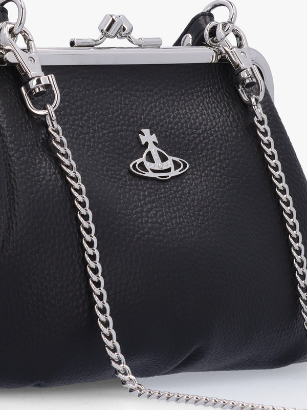 Granny Frame Black Purse