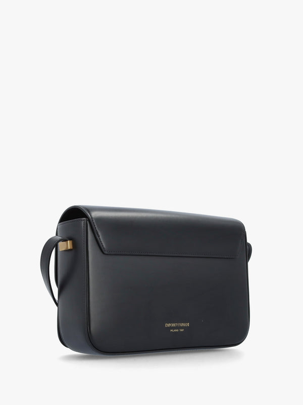 Luxe Black Leather Shoulder Bag