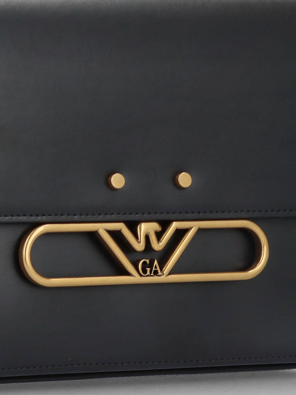 Luxe Black Leather Shoulder Bag