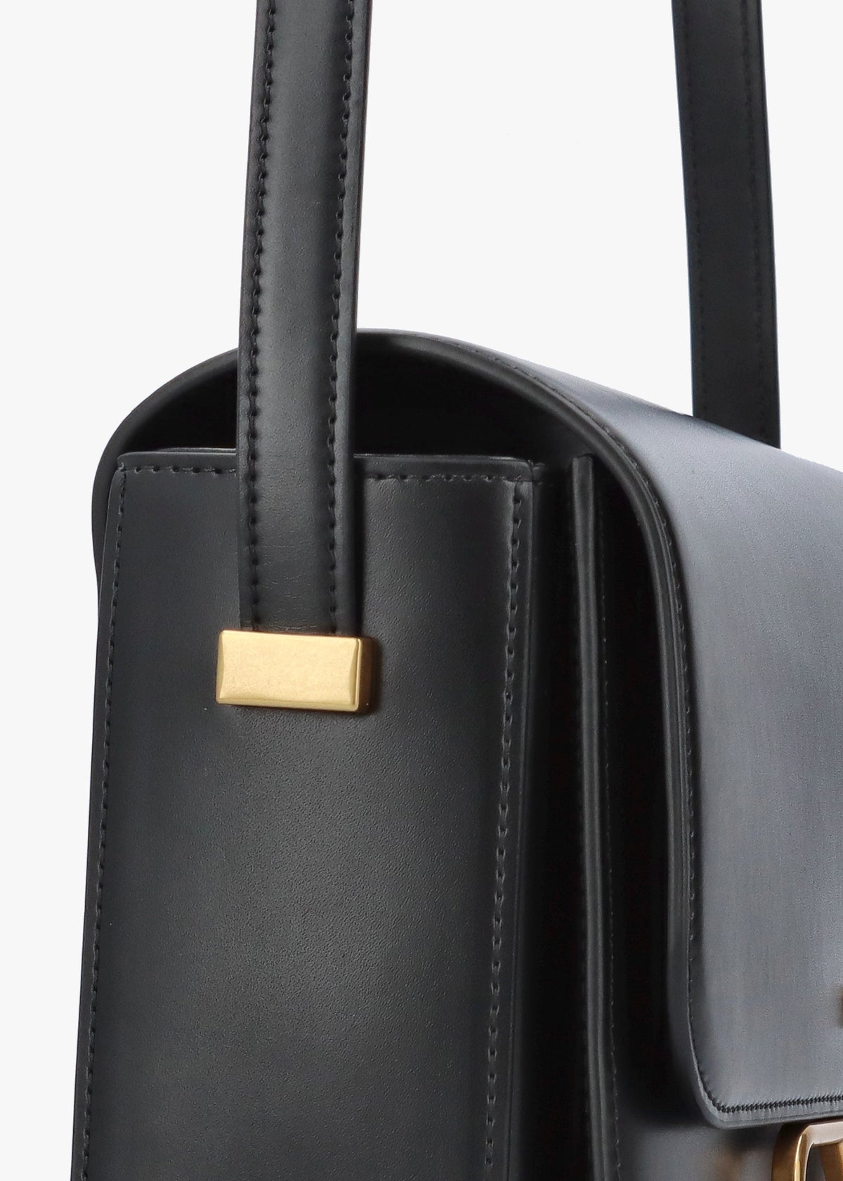 Luxe Black Leather Shoulder Bag