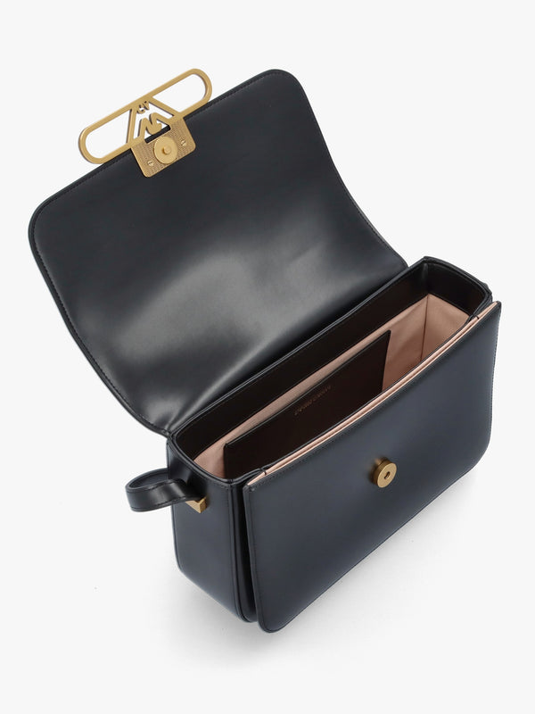 Luxe Black Leather Shoulder Bag