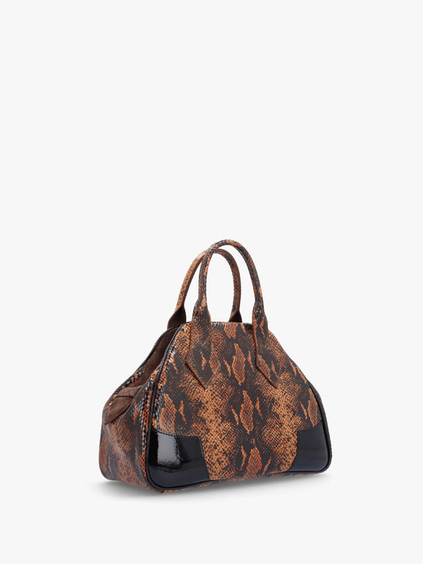 Yasmine Medium Embossed Snake Leather Tote Bag
