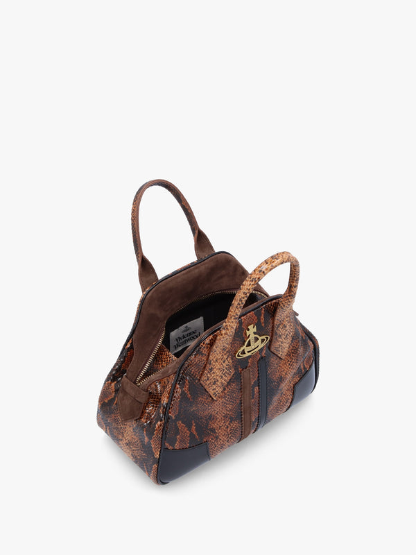 Yasmine Medium Embossed Snake Leather Tote Bag