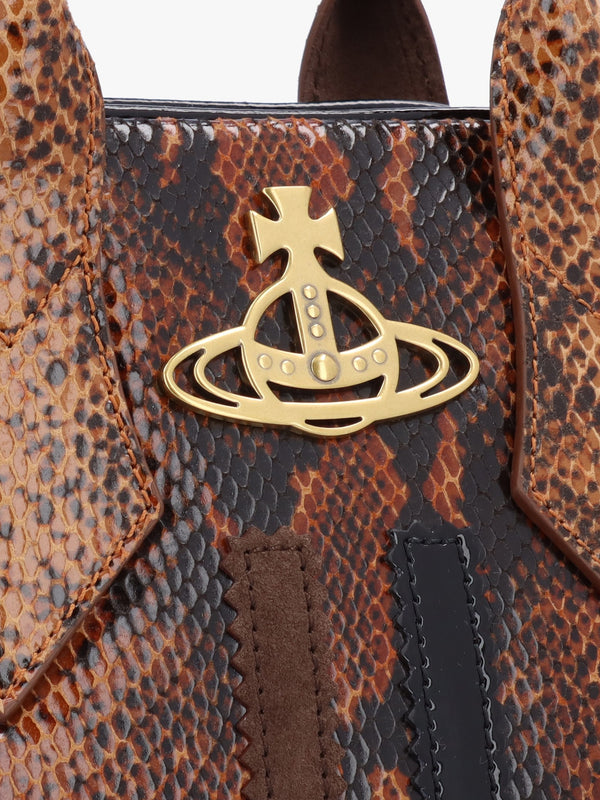 Yasmine Medium Embossed Snake Leather Tote Bag