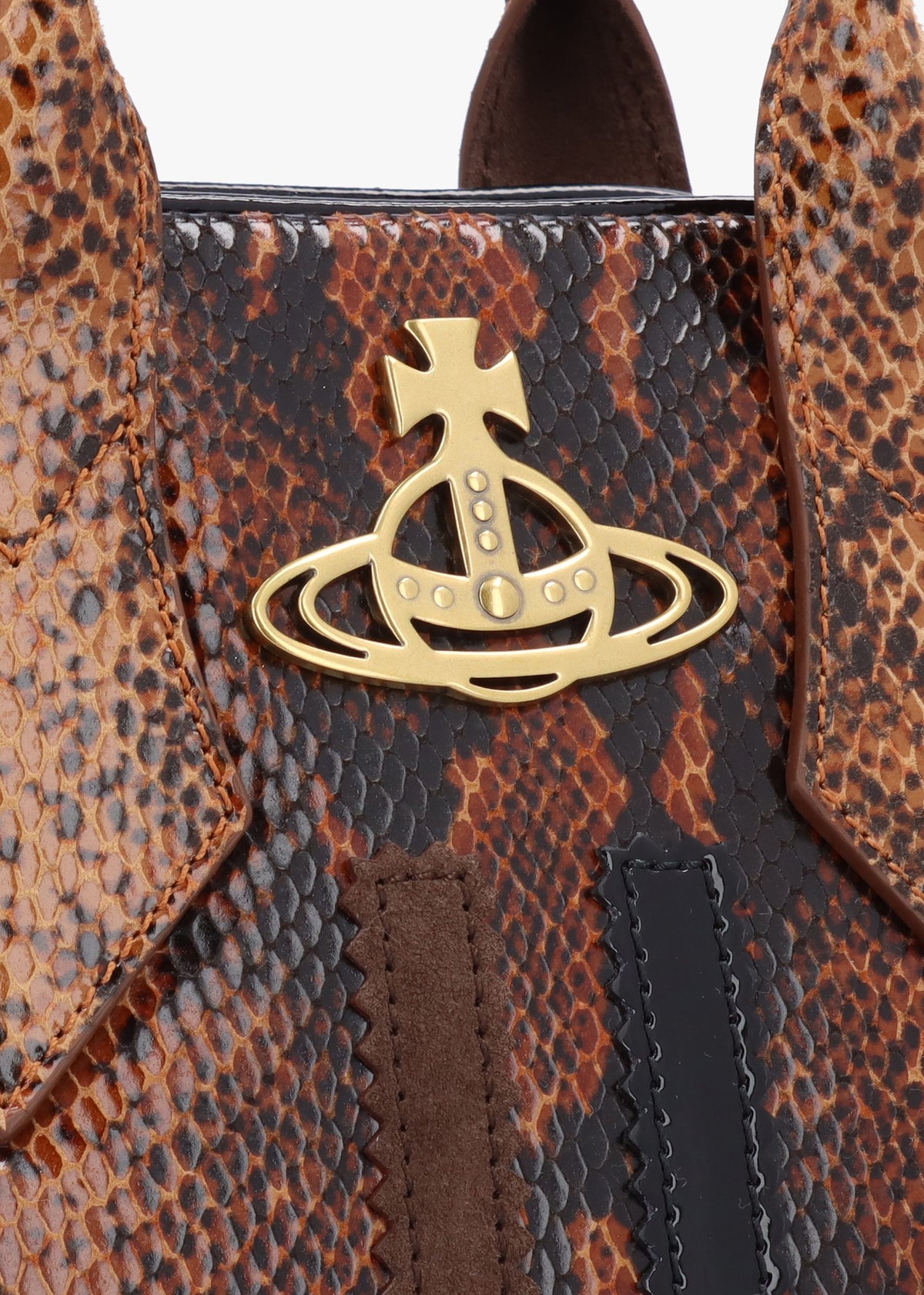 Yasmine Medium Embossed Snake Leather Tote Bag
