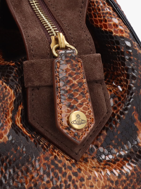 Yasmine Medium Embossed Snake Leather Tote Bag