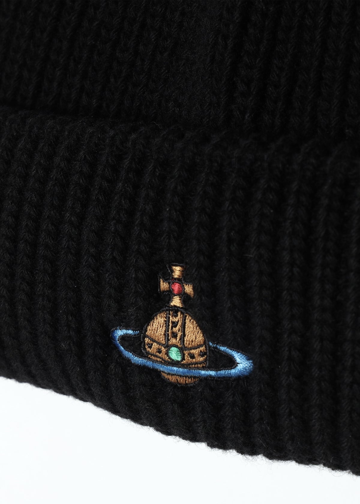 Unisex Sporty Recycled Wool Black Orb Beanie Hat