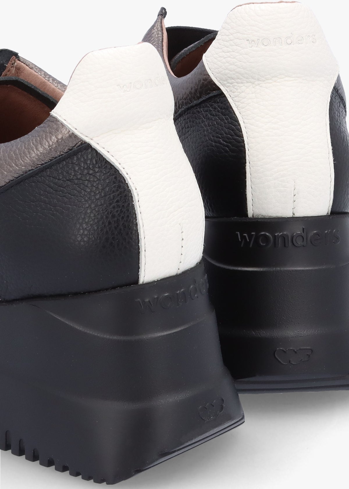 South Pewter Leather & Suede Wedge Trainers