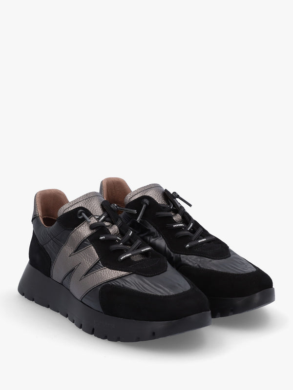 Oslo Black Suede & Nylon Trainers