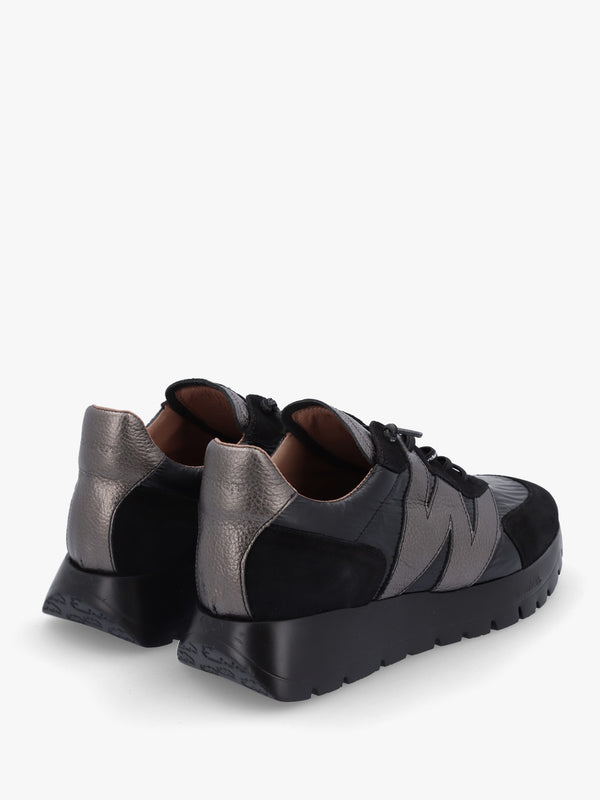 Oslo Black Suede & Nylon Trainers