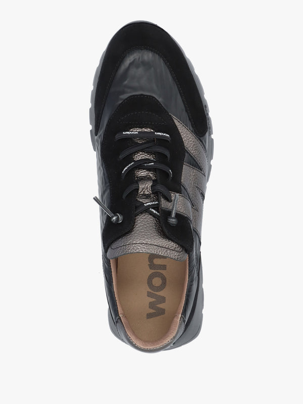 Oslo Black Suede & Nylon Trainers