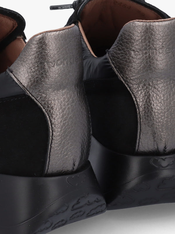 Oslo Black Suede & Nylon Trainers
