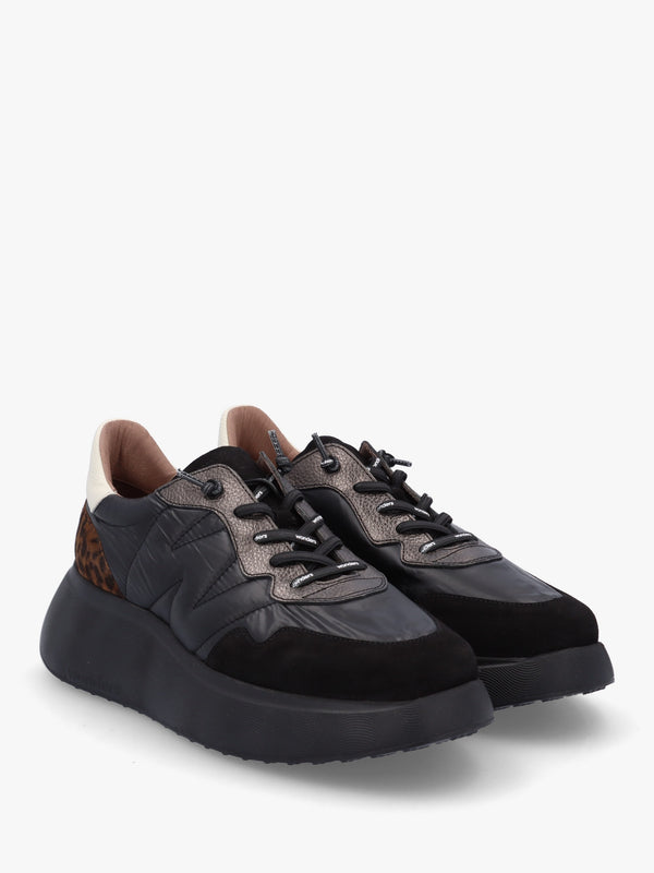 Roma Black Mixed Textile Chunky Trainers