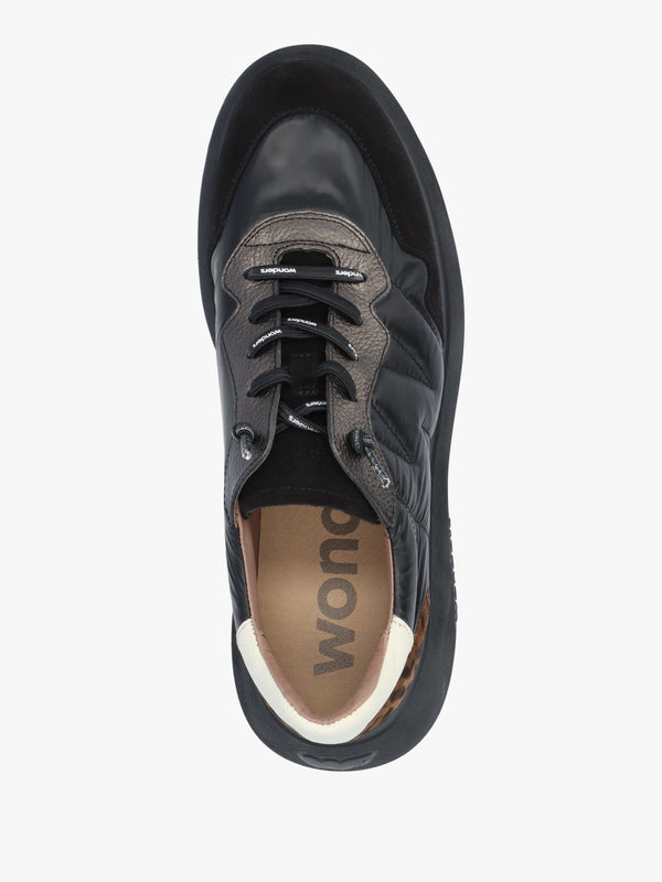 Roma Black Mixed Textile Chunky Trainers