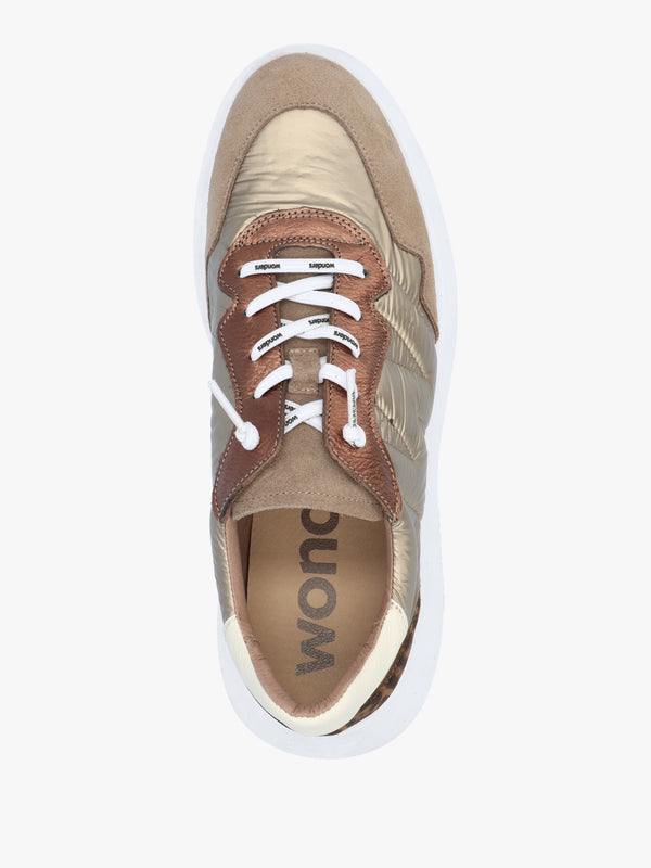 Roma Taupe Mixed Textile Chunky Trainers
