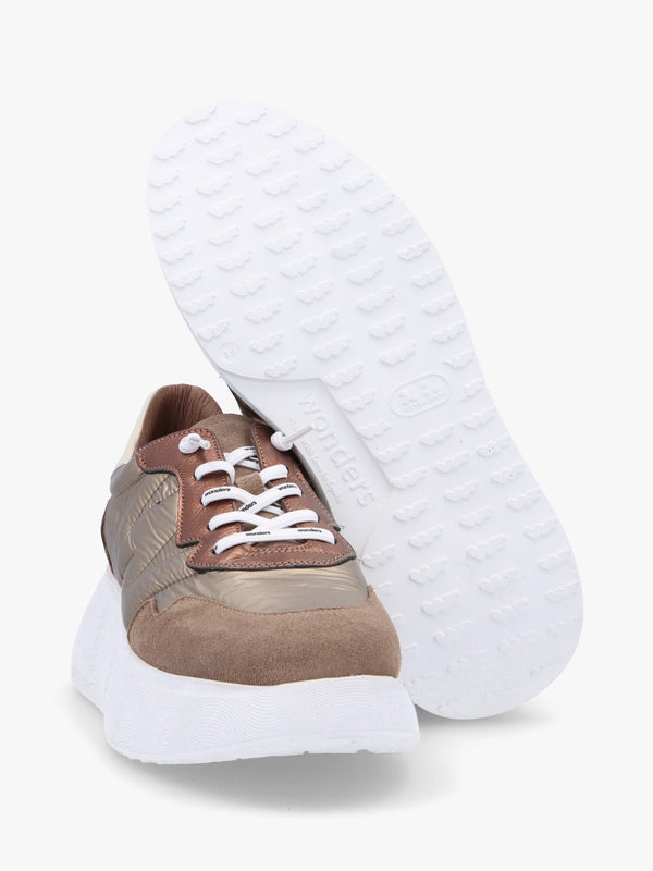 Roma Taupe Mixed Textile Chunky Trainers