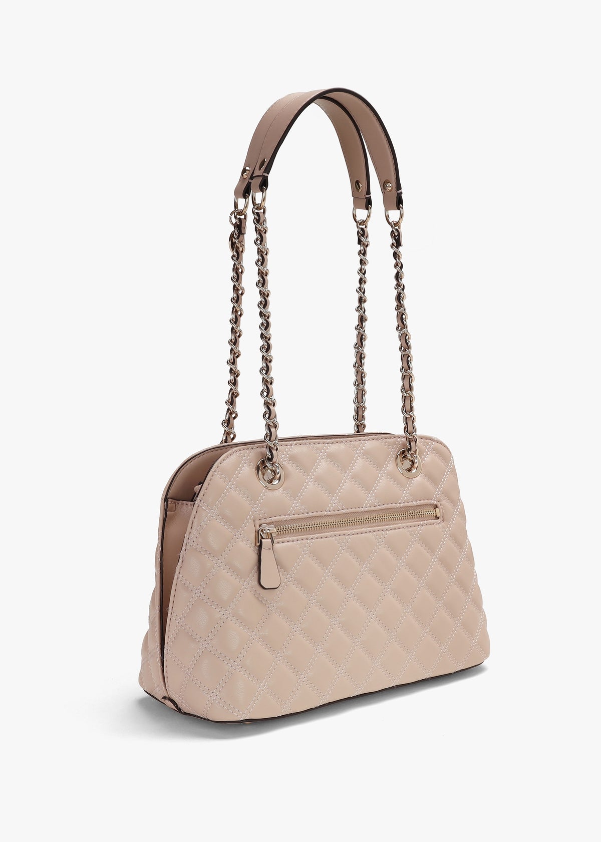 Dome Light Beige Quilted Shoulder Bag