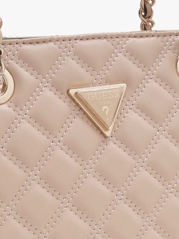 Dome Light Beige Quilted Shoulder Bag